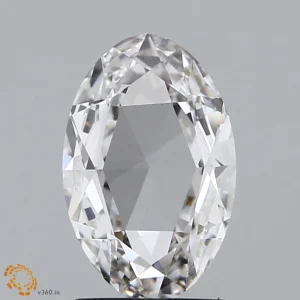 1.12 Carat Oval Rose Lab Grown Diamond, Excellent Polish, F Color, VVS2 Clarity