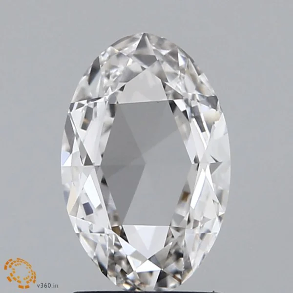 1.12 Carat Oval Rose Lab Grown Diamond, Excellent Polish, F Color, VVS2 Clarity