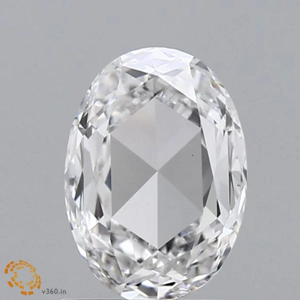 1.26 Carat Oval Rose Lab Grown Diamond, Excellent Polish, E Color, VS1 Clarity