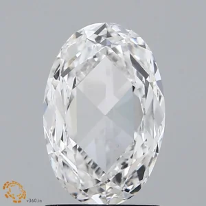 1.64 Carat Oval Rose Lab Grown Diamond, Excellent Polish, E Color, VS1 Clarity