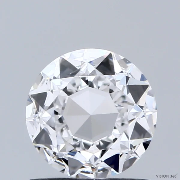 0.85 Carat Round Modified Lab Grown Diamond, Excellent Polish, D Color, VVS2 Clarity