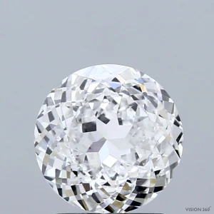 1.69 Carat Round Modified Lab Grown Diamond, Excellent Polish, D Color, VVS2 Clarity