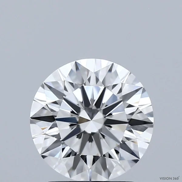 2.09 Carat Round Modified Lab Grown Diamond, Excellent Polish, D Color, VVS2 Clarity
