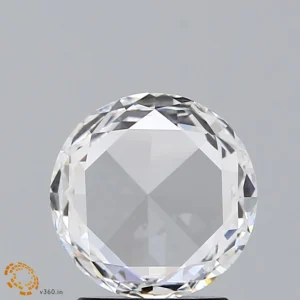 1.07 Carat Round Rose Lab Grown Diamond, Excellent Polish, F Color, VVS2 Clarity