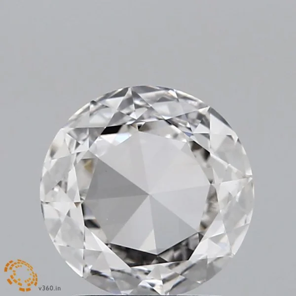 1.08 Carat Round Rose Lab Grown Diamond, Excellent Polish, G Color, VVS2 Clarity