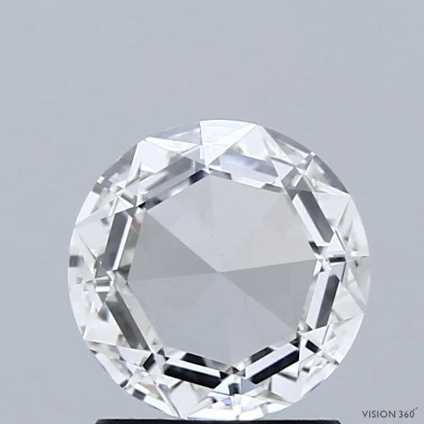 1.14 Carat Round Rose Lab Grown Diamond, Excellent Polish, E Color, VS1 Clarity