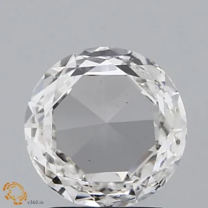 1.28 Carat Round Rose Lab Grown Diamond, Excellent Polish, G Color, VS1 Clarity