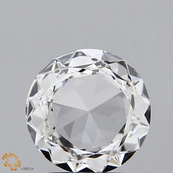 1.31 Carat Round Rose Lab Grown Diamond, Excellent Polish, E Color, VS1 Clarity