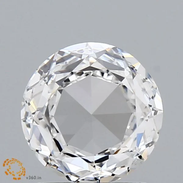 1.33 Carat Round Rose Lab Grown Diamond, Excellent Polish, F Color, VS1 Clarity