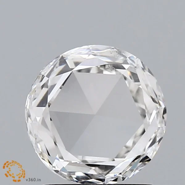 1.51 Carat Round Rose Lab Grown Diamond, Excellent Polish, F Color, VS2 Clarity