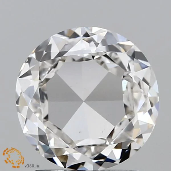 1.60 Carat Round Rose Lab Grown Diamond, Excellent Polish, F Color, VS1 Clarity
