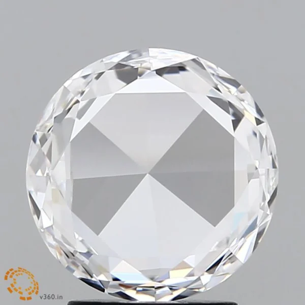 2.10 Carat Round Rose Lab Grown Diamond, Excellent Polish, E Color, VVS2 Clarity