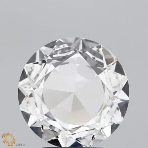 2.51 Carat Round Rose Lab Grown Diamond, Excellent Polish, F Color, VS1 Clarity