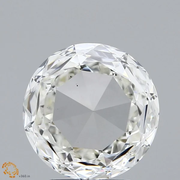 2.86 Carat Round Rose Lab Grown Diamond, Excellent Polish, I Color, VS2 Clarity