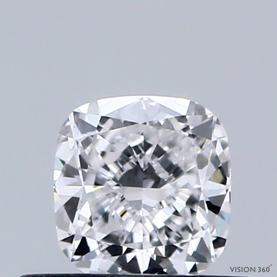 0.39 Carat Square Cushion Lab Grown Diamond, Very Good Polish, D Color, VS1 Clarity