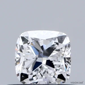 0.48 Carat Square Cushion Lab Grown Diamond, Very Good Polish, D Color, VS1 Clarity