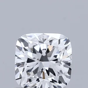 0.69 Carat Square Cushion Lab Grown Diamond, Very Good Polish, D Color, VVS2 Clarity