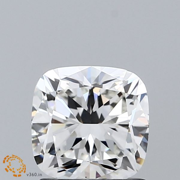 1.37 Carat Square Cushion Lab Grown Diamond, Excellent Polish, G Color, VS1 Clarity