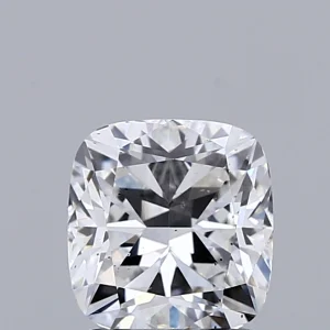 1.55 Carat Square Cushion Lab Grown Diamond, Excellent Polish, F Color, SI1 Clarity