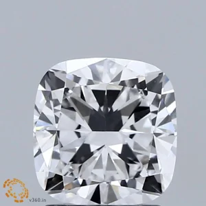 2.00 Carat Square Cushion Lab Grown Diamond, Excellent Polish, D Color, VS1 Clarity