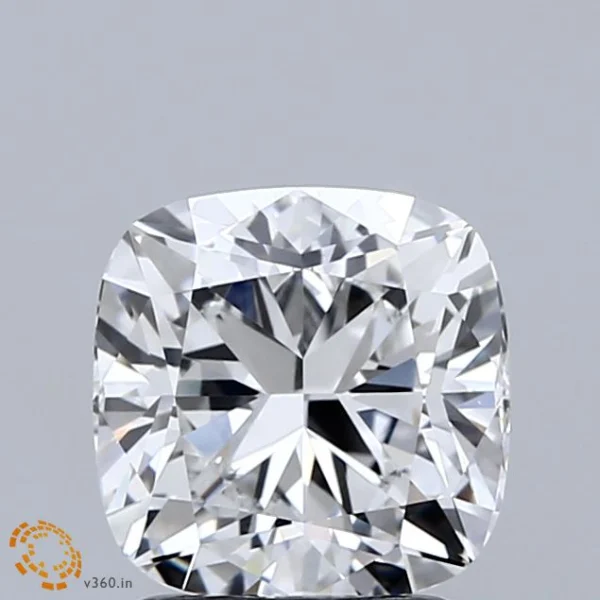 2.00 Carat Square Cushion Lab Grown Diamond, Excellent Polish, E Color, VS1 Clarity