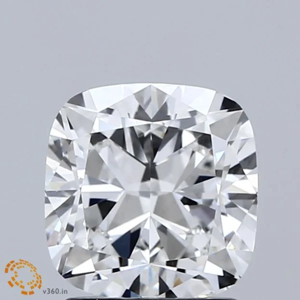 2.02 Carat Square Cushion Lab Grown Diamond, Excellent Polish, E Color, VVS2 Clarity