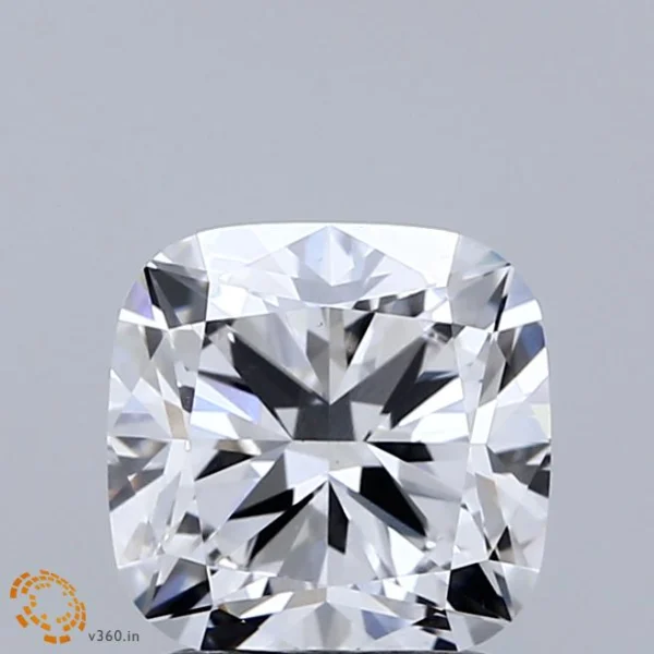 2.04 Carat Square Cushion Lab Grown Diamond, Excellent Polish, D Color, VS1 Clarity