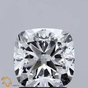 2.07 Carat Square Cushion Lab Grown Diamond, Excellent Polish, E Color, VS1 Clarity