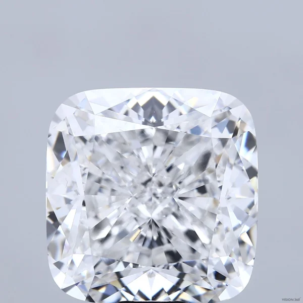 20.78 Carat Square Cushion Lab Grown Diamond, Excellent Polish, E Color, VVS2 Clarity
