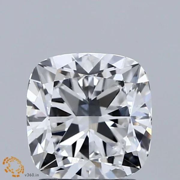 2.08 Carat Square Cushion Lab Grown Diamond, Excellent Polish, E Color, VS1 Clarity