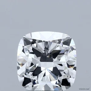 2.10 Carat Square Cushion Lab Grown Diamond, Excellent Polish, D Color, VVS2 Clarity