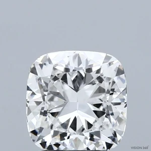 2.23 Carat Square Cushion Lab Grown Diamond, Excellent Polish, E Color, VVS2 Clarity