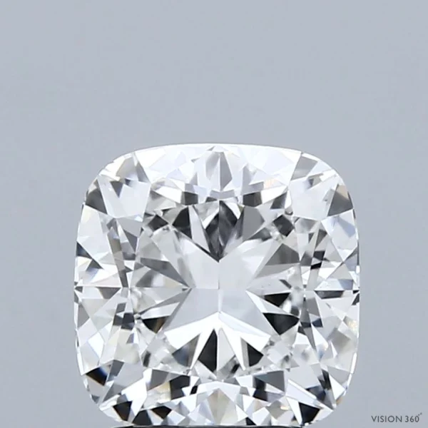 2.23 Carat Square Cushion Lab Grown Diamond, Excellent Polish, E Color, VVS2 Clarity