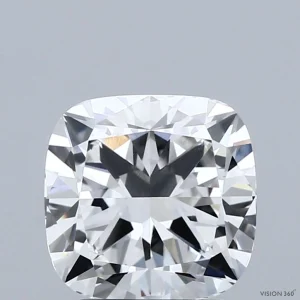2.50 Carat Square Cushion Lab Grown Diamond, Excellent Polish, E Color, VVS2 Clarity