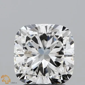 2.50 Carat Square Cushion Lab Grown Diamond, Excellent Cut, H Color, VVS2 Clarity