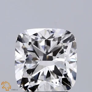 3.02 Carat Square Cushion Lab Grown Diamond, Excellent Polish, F Color, VS1 Clarity