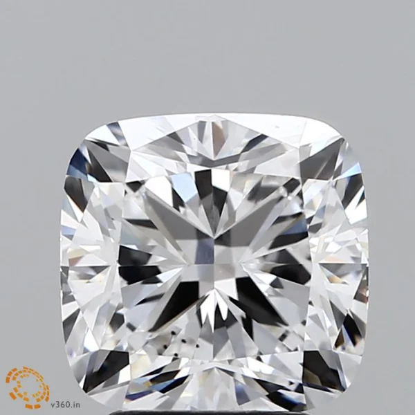 CC-SC-318-EX-D-VS2-NGT-05-28 3.18 Carat Square Cushion Lab Grown Diamond, Excellent Polish, D Color, VS2 Clarity