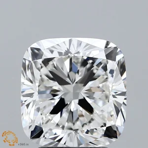 3.21 Carat Square Cushion Lab Grown Diamond, Excellent Polish, F Color, VS1 Clarity