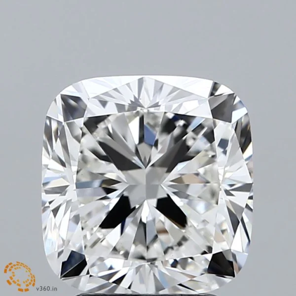 CC-SC-321-EX-F-VS1-NGX-46-584 3.21 Carat Square Cushion Lab Grown Diamond, Excellent Polish, F Color, VS1 Clarity