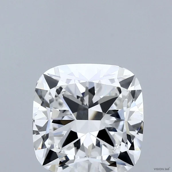 4.01 Carat Square Cushion Lab Grown Diamond, Excellent Polish, E Color, VVS2 Clarity
