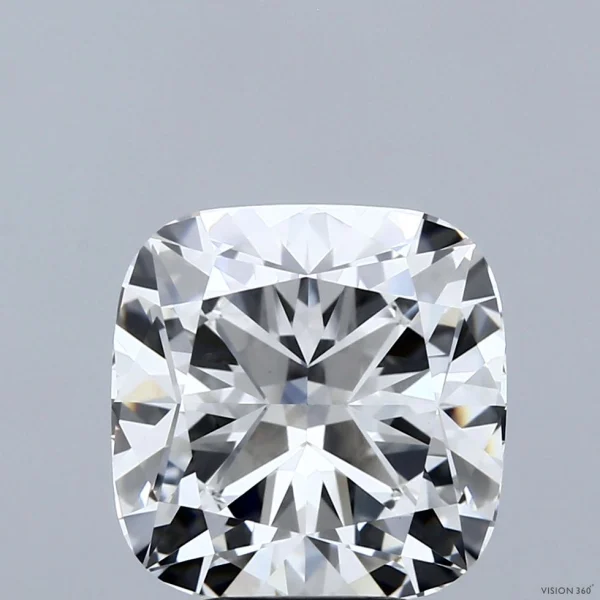 5.24 Carat Square Cushion Lab Grown Diamond, Excellent Polish, F Color, VVS2 Clarity