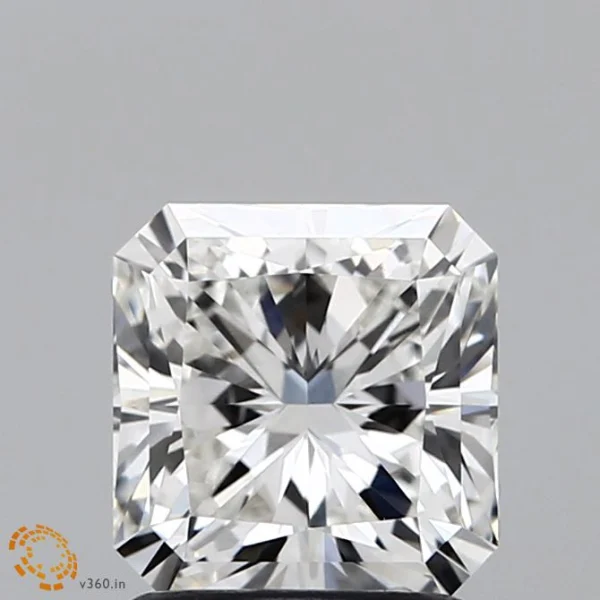 1.53 Carat Square Radiant Lab Grown Diamond, Excellent Polish, G Color, VVS2 Clarity