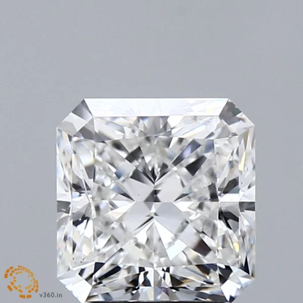2.00 Carat Square Radiant Lab Grown Diamond, Excellent Polish, E Color, VS2 Clarity