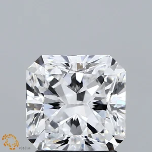 2.01 Carat Square Radiant Lab Grown Diamond, Excellent Polish, E Color, VVS1 Clarity