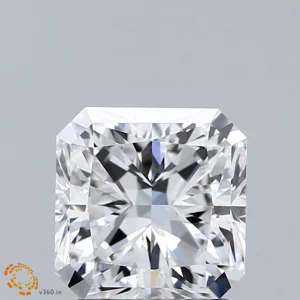 2.02 Carat Square Radiant Lab Grown Diamond, Excellent Polish, D Color, VS1 Clarity