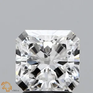 2.02 Carat Square Radiant Lab Grown Diamond, Excellent Polish, E Color, VS1 Clarity