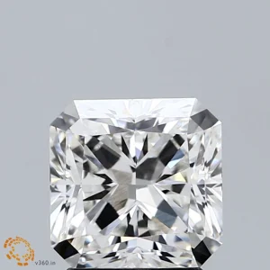 2.04 Carat Square Radiant Lab Grown Diamond, Excellent Polish, F Color, VS1 Clarity