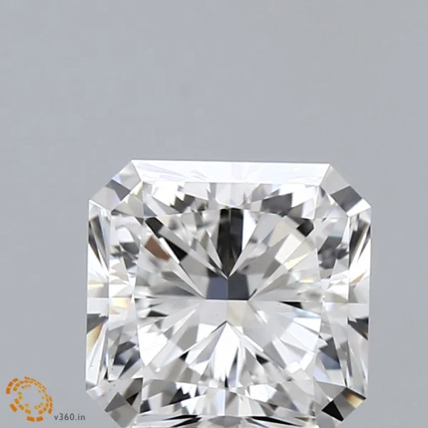 2.08 Carat Square Radiant Lab Grown Diamond, Excellent Polish, E Color, VS1 Clarity