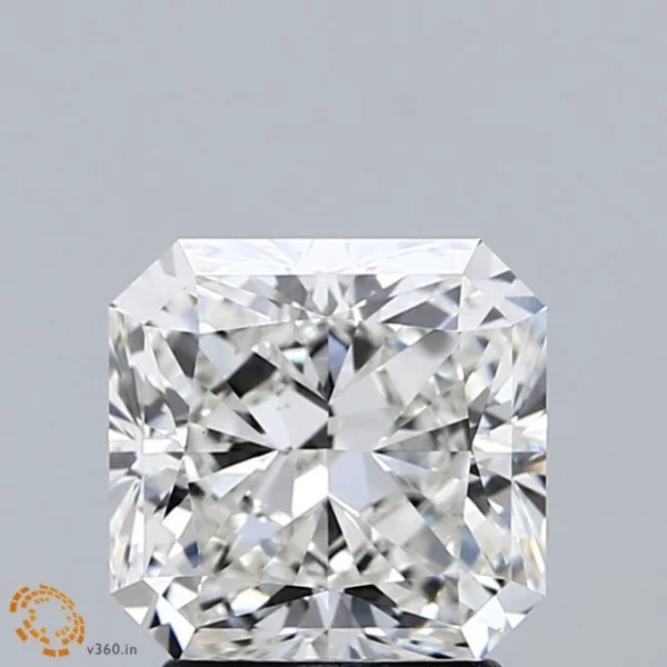 2.08 Carat Square Radiant Lab Grown Diamond, Excellent Polish, F Color, VS1 Clarity