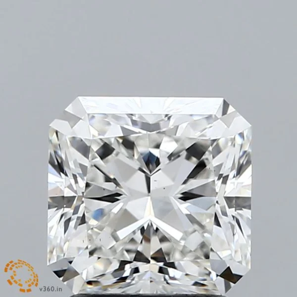 2.08 Carat Square Radiant Lab Grown Diamond, Excellent Polish, F Color, VS2 Clarity